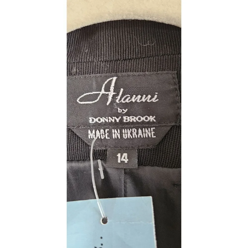 NWT‎ Alanni by DONNYBROOK black light jacket coat women Sz 14 UKRAINE MADE